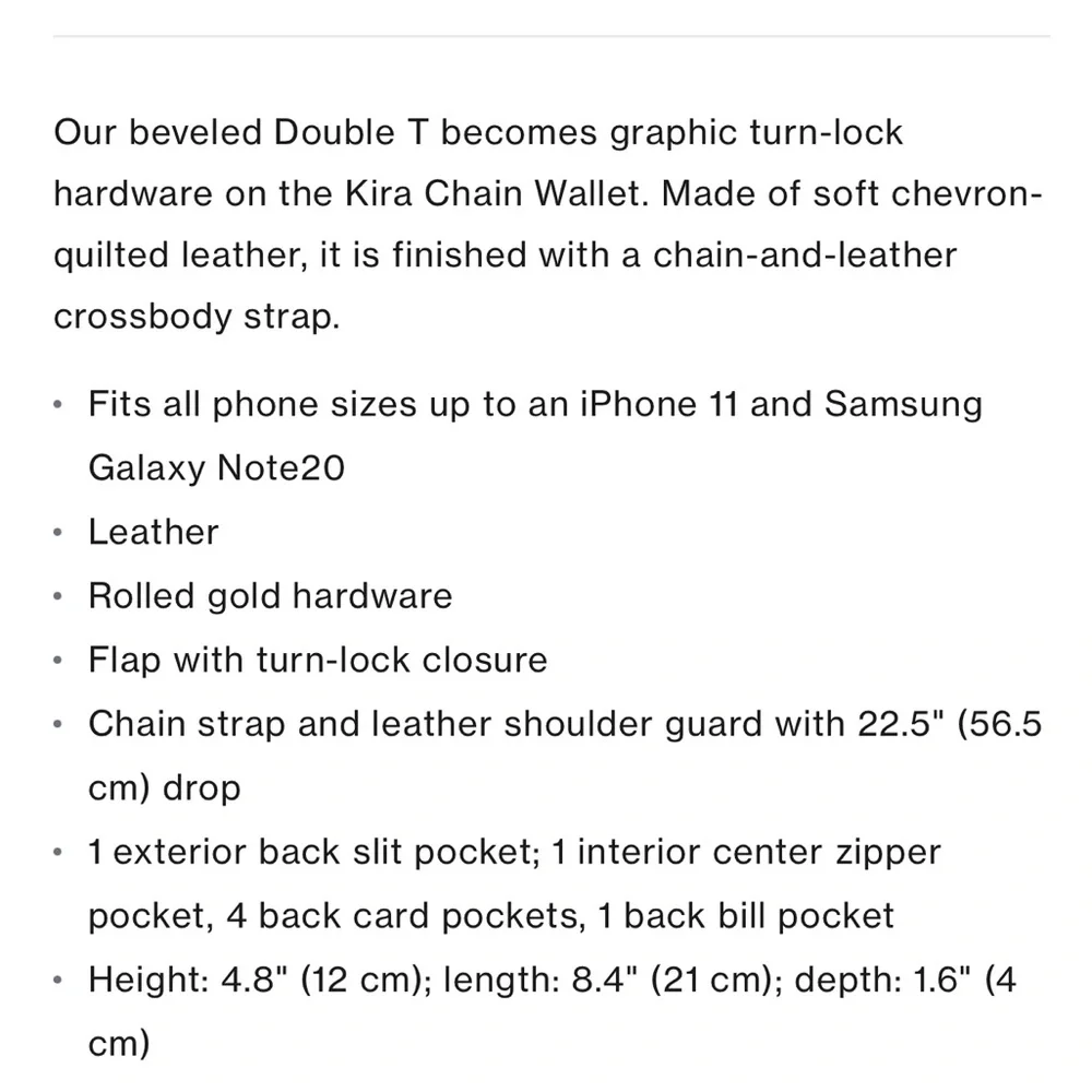 🌺Host Pick 🌺 Tory Burch Kira Chevron Chain Wallet- Dark Lotus - Picture 8 of 8